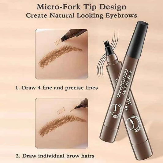 Waterproof Microblading Eyebrow Pencil with a Micro-Fork Tip Applicator Pack of 2